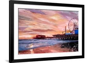Santa Monica Pier at Sunset-Markus Bleichner-Framed Art Print