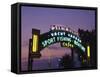 Santa Monica Pier Neon Entrance Sign, Los Angeles, California, USA-Walter Bibikow-Framed Stretched Canvas