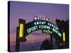Santa Monica Pier Neon Entrance Sign, Los Angeles, California, USA-Walter Bibikow-Stretched Canvas