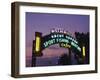 Santa Monica Pier Neon Entrance Sign, Los Angeles, California, USA-Walter Bibikow-Framed Premium Photographic Print