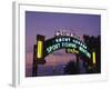 Santa Monica Pier Neon Entrance Sign, Los Angeles, California, USA-Walter Bibikow-Framed Photographic Print