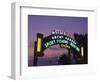 Santa Monica Pier Neon Entrance Sign, Los Angeles, California, USA-Walter Bibikow-Framed Photographic Print