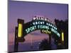 Santa Monica Pier Neon Entrance Sign, Los Angeles, California, USA-Walter Bibikow-Mounted Photographic Print