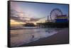 Santa Monica Pier, Santa Monica, Los Angeles, California, USA-Mark A Johnson-Framed Stretched Canvas