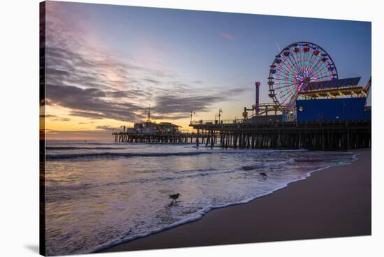 Santa Monica Pier, Santa Monica, Los Angeles, California, USA-Mark A Johnson-Stretched Canvas