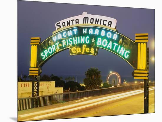 Santa Monica Pier Sign Santa Monica CA-null-Mounted Photographic Print