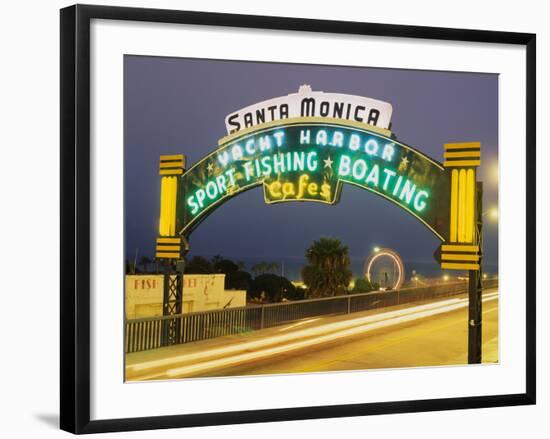 Santa Monica Pier Sign Santa Monica CA-null-Framed Photographic Print