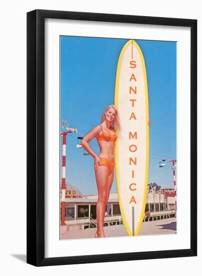 Santa Monica, Surfer Girl-null-Framed Art Print