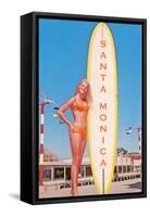 Santa Monica, Surfer Girl-null-Framed Stretched Canvas