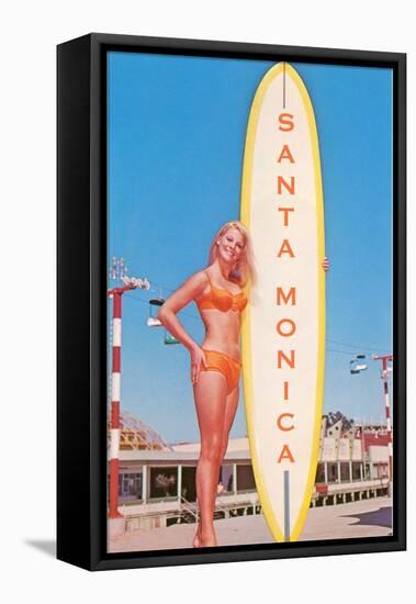 Santa Monica, Surfer Girl-null-Framed Stretched Canvas