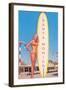 Santa Monica, Surfer Girl-null-Framed Art Print