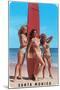 Santa Monica Surfer Girls-null-Mounted Art Print