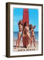 Santa Monica Surfer Girls-null-Framed Art Print