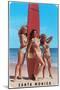 Santa Monica Surfer Girls-null-Mounted Art Print