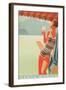 Santa Monica Travel Poster-null-Framed Art Print