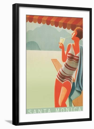 Santa Monica Travel Poster-null-Framed Art Print