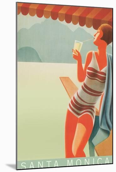 Santa Monica Travel Poster-null-Mounted Art Print