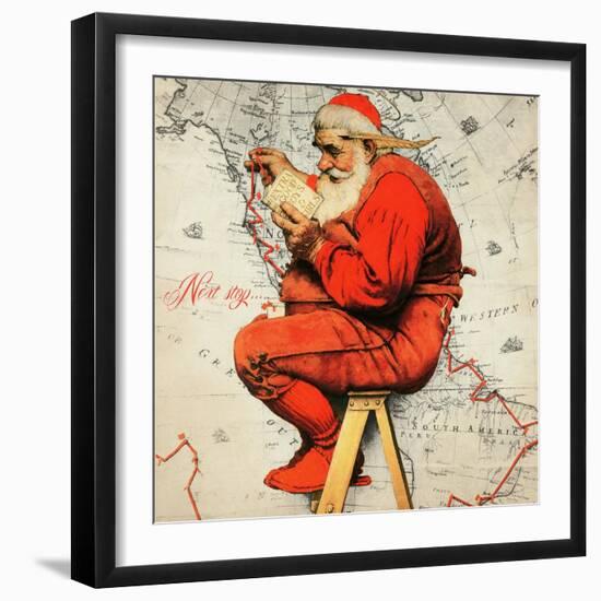 Santa Next  Stop-null-Framed Giclee Print