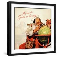 Santa On His Way-null-Framed Giclee Print