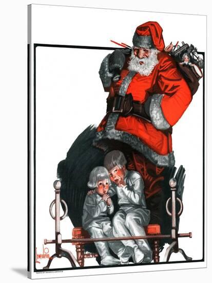 "Santa Overhears,"December 22, 1923-F. Lowenheim-Stretched Canvas