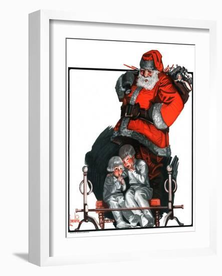 "Santa Overhears,"December 22, 1923-F. Lowenheim-Framed Giclee Print