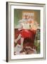 Santa Reading Christmas Letters-John Newton Howitt-Framed Art Print