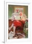 Santa Reading Christmas Letters-John Newton Howitt-Framed Art Print