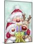 Santa, Reindeer And Snowman-MAKIKO-Mounted Giclee Print