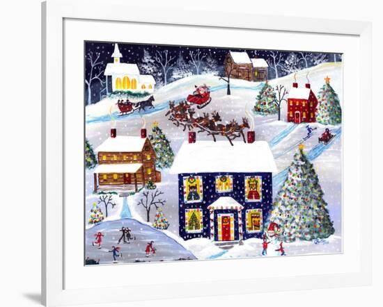 Santa Reindeer Christmas Eve Cheryl Bartley-Cheryl Bartley-Framed Giclee Print