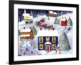 Santa Reindeer Christmas Eve Cheryl Bartley-Cheryl Bartley-Framed Giclee Print