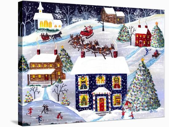 Santa Reindeer Christmas Eve Cheryl Bartley-Cheryl Bartley-Stretched Canvas
