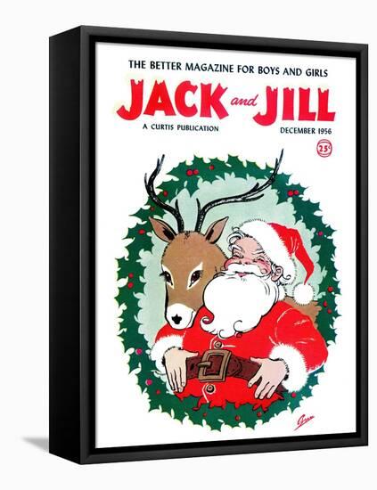 Santa & Reindeer - Jack and Jill, December 1956-Ann Eshner-Framed Stretched Canvas