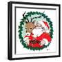 Santa & Reindeer - Jack and Jill, December 1956-Ann Eshner-Framed Giclee Print