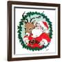 Santa & Reindeer - Jack and Jill, December 1956-Ann Eshner-Framed Giclee Print