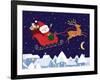 Santa & Reindeer-Teresa Woo-Framed Art Print