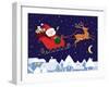 Santa & Reindeer-Teresa Woo-Framed Art Print