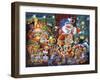 Santa Riding on Hobby Horse in Room Full of Toys-Bill Bell-Framed Giclee Print