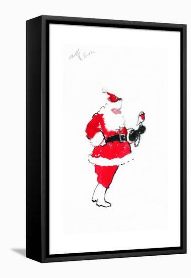 Santa Robin-Falconry-George Adamson-Framed Stretched Canvas