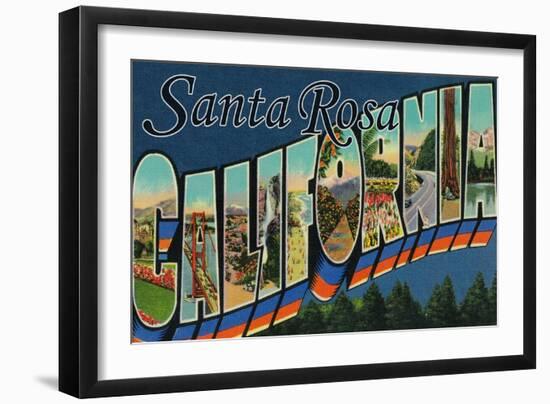 Santa Rosa, California - Large Letter Scenes-Lantern Press-Framed Art Print