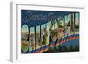 Santa Rosa, California - Large Letter Scenes-Lantern Press-Framed Art Print