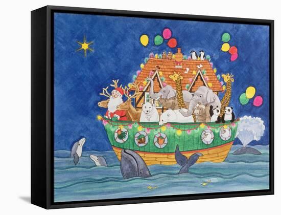 Santa's Ark-Linda Benton-Framed Stretched Canvas