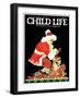 Santa's Bag - Child Life, December 1929-Tom Meade-Framed Giclee Print