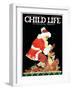 Santa's Bag - Child Life, December 1929-Tom Meade-Framed Giclee Print