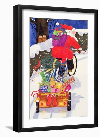 Santa's Bike-Linda Benton-Framed Giclee Print