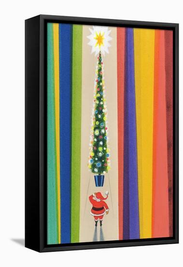 Santa's Christmas Tree-Stanley Cooke-Framed Stretched Canvas