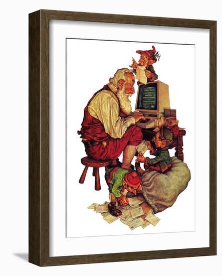 "Santa's Computer," December 1, 1982-Scott Gustafson-Framed Giclee Print