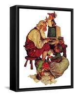"Santa's Computer," December 1, 1982-Scott Gustafson-Framed Stretched Canvas