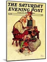 "Santa's Computer," Saturday Evening Post Cover, December 1, 1982-Scott Gustafson-Mounted Giclee Print