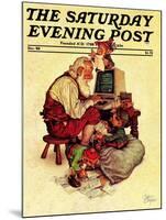 "Santa's Computer," Saturday Evening Post Cover, December 1, 1982-Scott Gustafson-Mounted Giclee Print