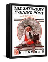 "Santa's Expenses" Saturday Evening Post Cover, December 4,1920-Norman Rockwell-Framed Stretched Canvas